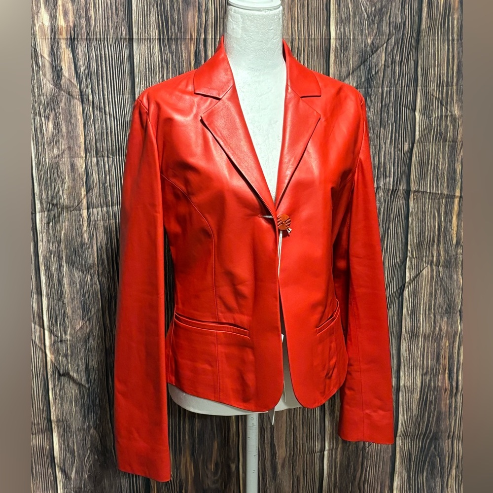 DROMe Blazer. Red Lamb leather. Large. Made in Italy,